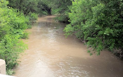 543 cfs at Buffalo Creek 4 miles East of Jamestown, KS on June 8, 2014. Photo by Travis See, USGS.