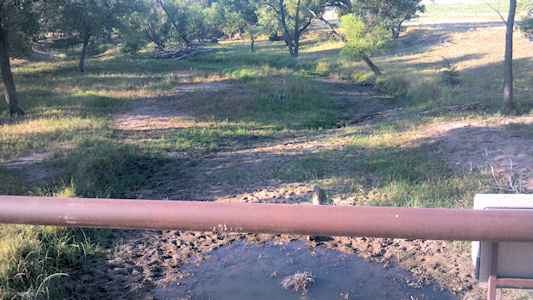 0.00 cfs at Smoky Hill River near Schoenchen, KS on July 26, 2012. Photo by Andrew Clark, USGS.