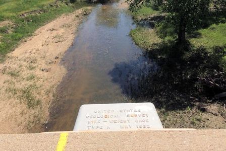 12.2 cfs at Smoky Hill River at Pfeifer, KS on May 21, 2016. Photo by Andrew Clark, USGS.