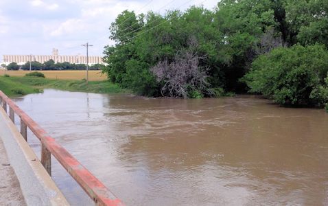 4,380 cfs at Mulberry Creek near Salina, KS on June 10, 2014. Photo by Travis See, USGS.