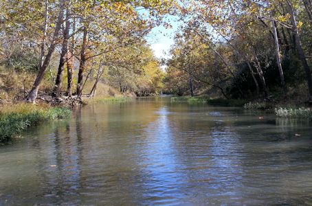 Marais des Cygnes River at Melvern, KS on Oct. 22, 2013. Photo by Anita Kroska, USGS.