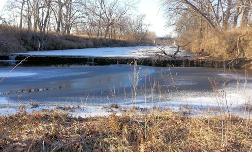 1.19 cfs at Salt Creek at Lyndon, KS on Dec. 10, 2013. Photo by Anita Kroska, USGS.