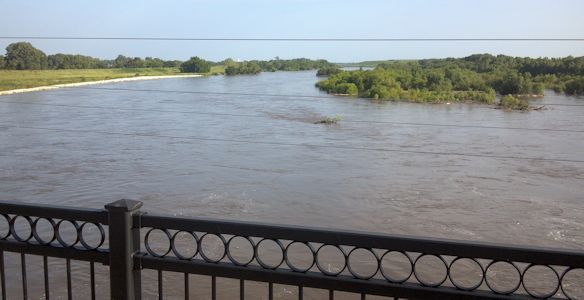 22,500 cfs at Arkansas River near Maize, KS on Aug. 5, 2013. Photo by Mike Holt, USGS.
