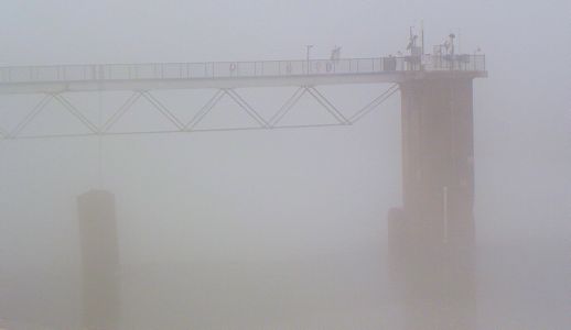 Fog at Cheney Reservoir near Cheney, KS on Jan. 10, 2013. Photo by Trudy Bennett, USGS.
