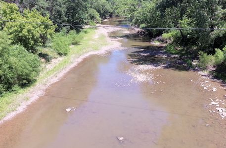 3.79 cfs at Neosho River at Burlingame Road near Emporia, KS on June 26, 2013. Photo by Anita Kroska, USGS.