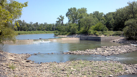 54.0 cfs at Neosho River at Parsons, KS on June 27, 2012. Photo by Anita Kroska, USGS.